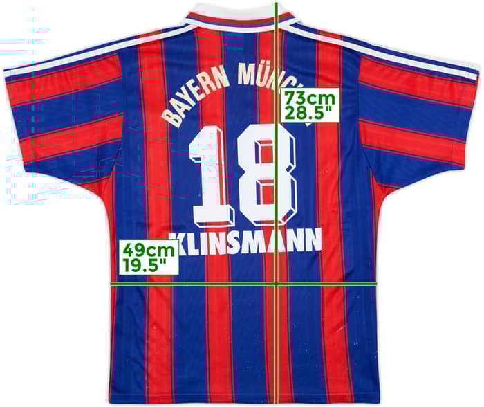 1995-97 Bayern Munich Home Shirt Klinsmann #18 - 6/10 - (S)