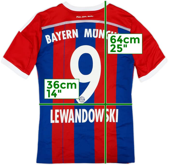 2014-15 Bayern Munich Home Shirt Lewandowski #9 - 8/10 - (L.Boys)