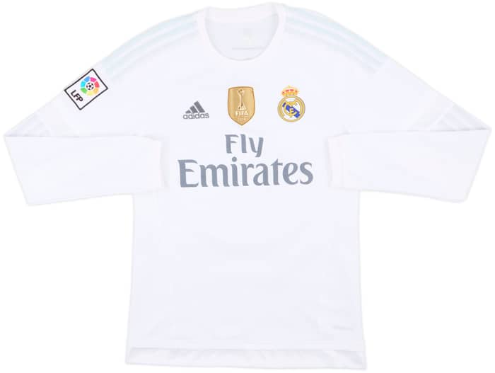 2015-16 Real Madrid Home L/S Shirt James #10 - 8/10 - (S)
