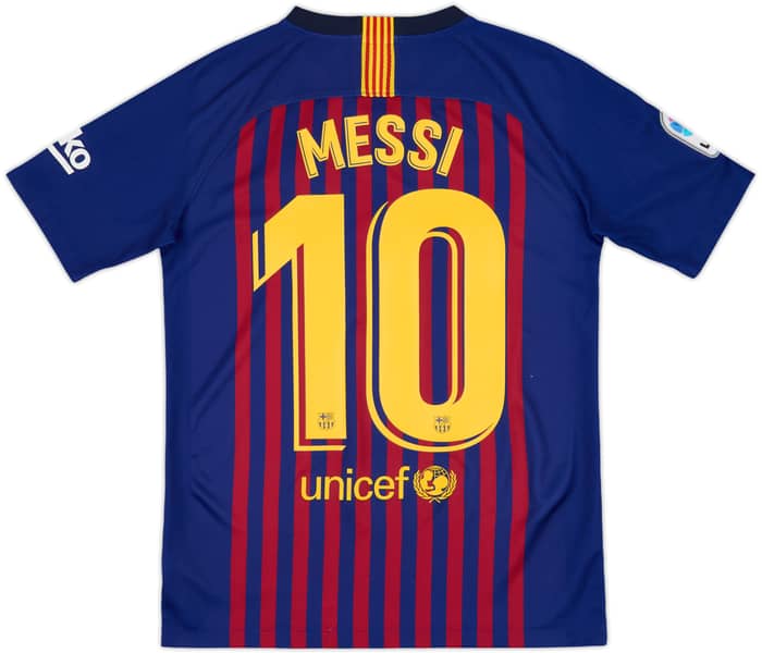 2018-19 Barcelona Home Shirt Messi #10 - 9/10 - (XL.Boys)