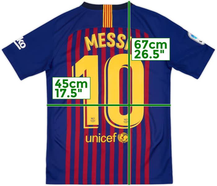 2018-19 Barcelona Home Shirt Messi #10 - 9/10 - (XL.Boys)