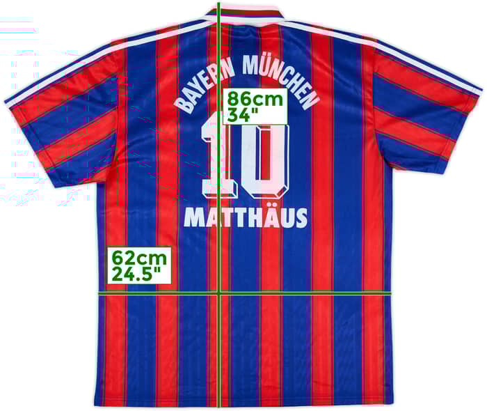 1995-97 Bayern Munich Home Shirt Matthaus #10 - 8/10 - (XL)