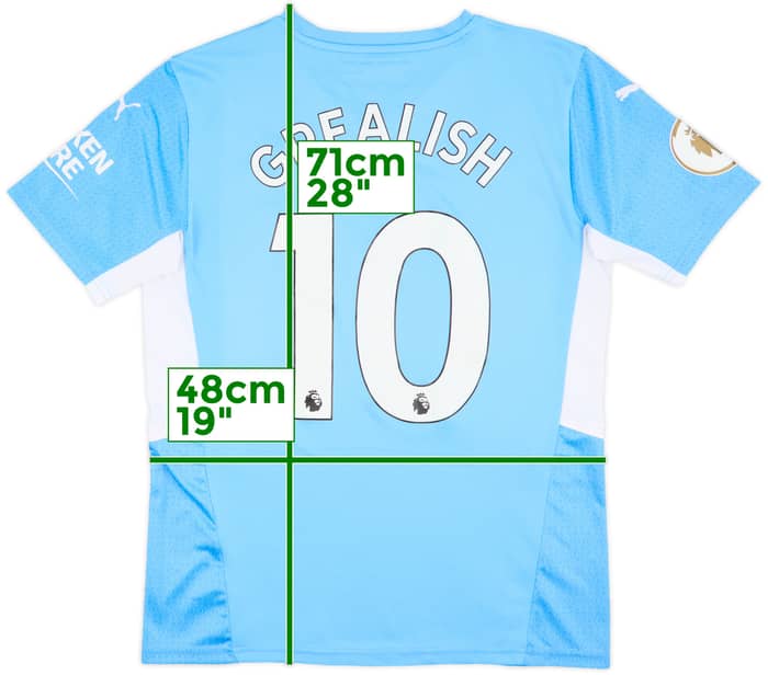 2021-22 Manchester City Home Shirt Grealish #10 - 9/10 - (M)