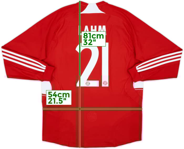 2008-09 Bayern Munich Player Issue Home L/S Shirt Lahm #21 - 8/10 - (L)