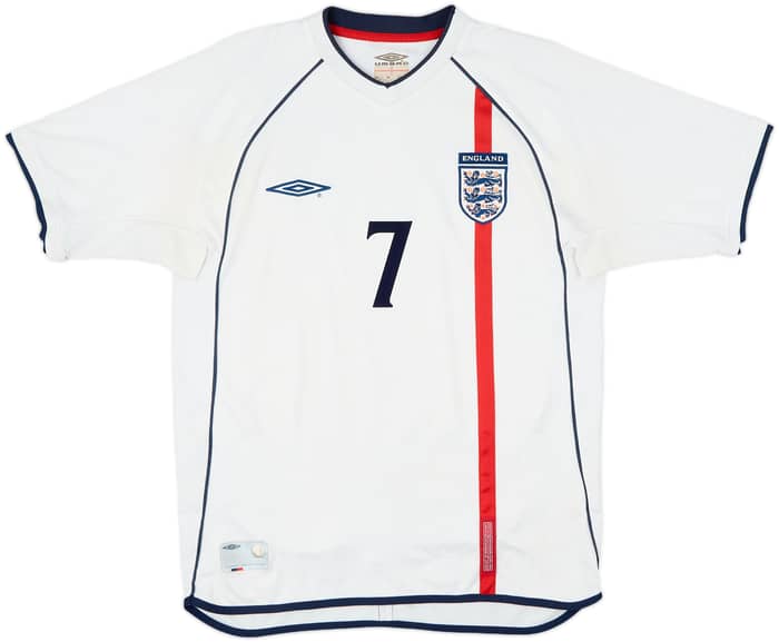 2001-03 England Home Shirt Beckham #7 - 5/10 - (M)