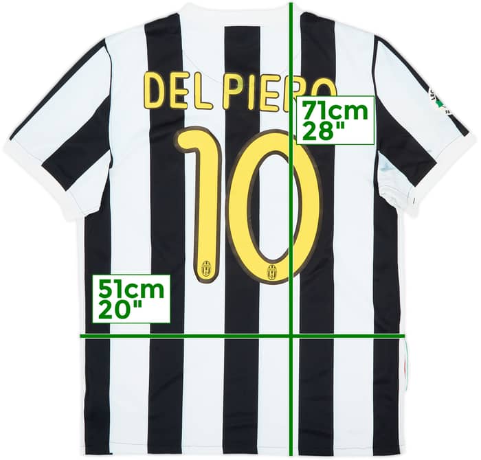 2009-10 Juventus Camiseta Local Del Piero #10 - 4/10 - (M)