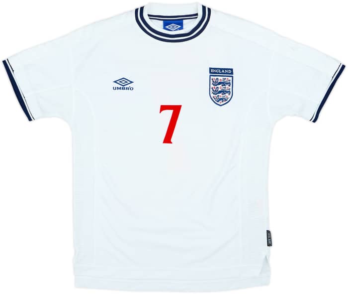 1999-01 England Home Shirt Beckham #7 - 5/10 - (M)