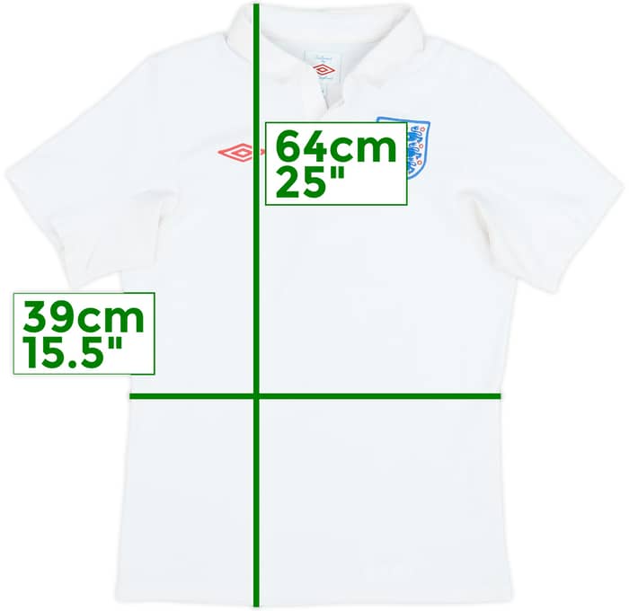 2009-10 England Home Shirt - 7/10 - (M.Boys)