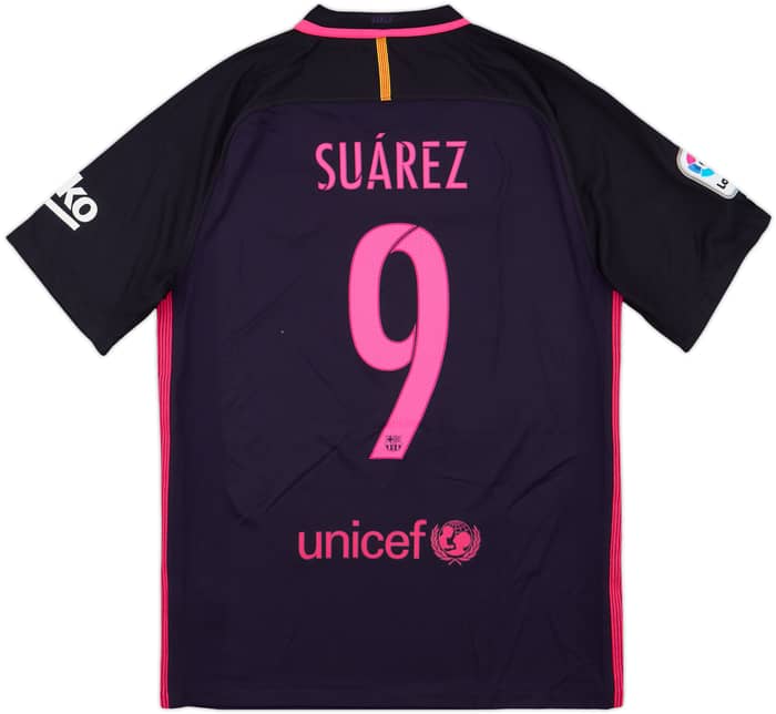 2016-17 Barcelona Away Shirt Suarez #9 - 9/10 - (M)