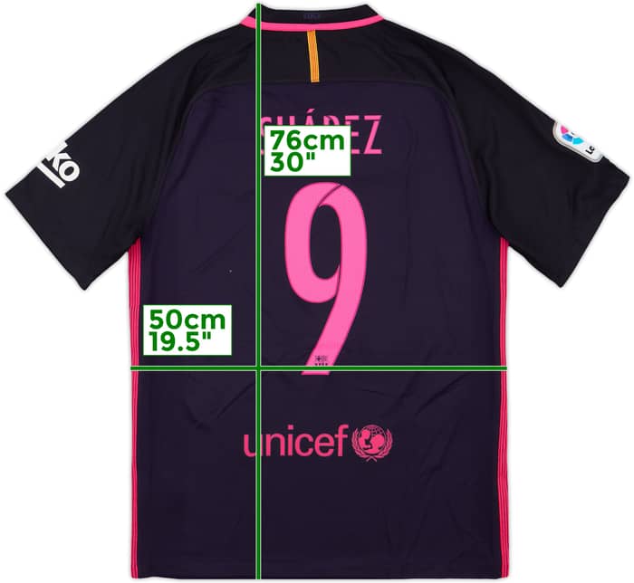 2016-17 Barcelona Away Shirt Suarez #9 - 9/10 - (M)