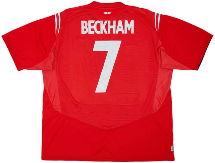 2004-06 England Away Shirt Beckham #7 - 9/10 - (3XL)