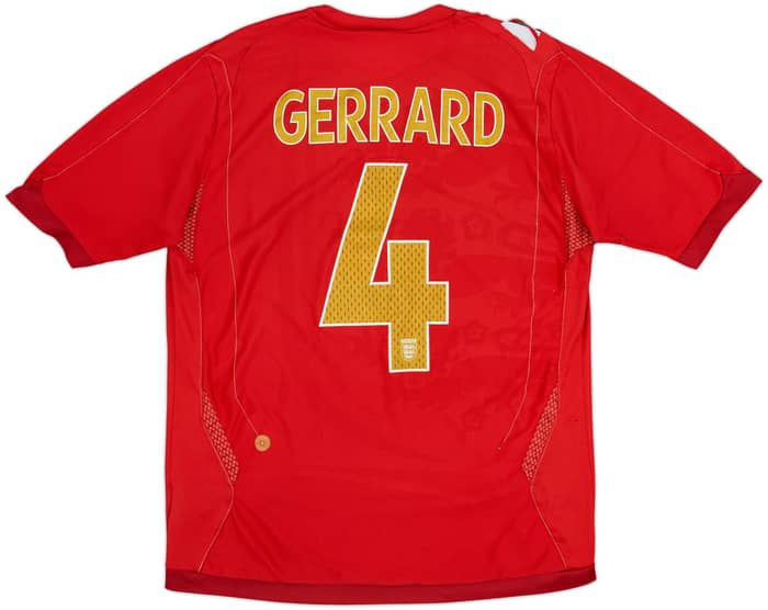 2006-08 England Away Shirt Gerrard #4 - 5/10 - (M)