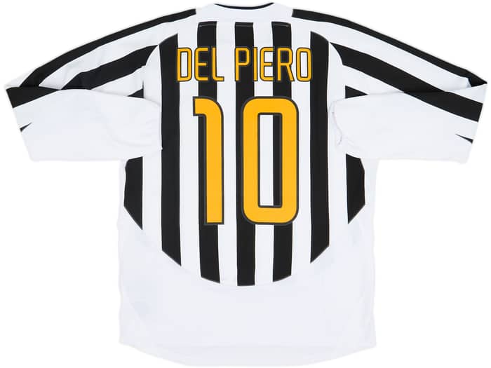 2003-04 Juventus Player Issue European Home L/S Shirt Del Piero #10 - 9/10 - (L)