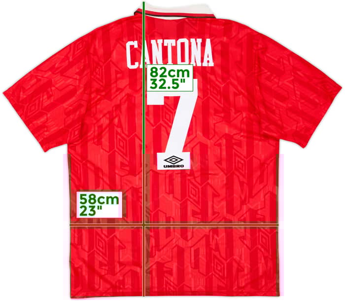 1992-94 Manchester United Home Shirt Cantona #7 - 8/10 - (XL)