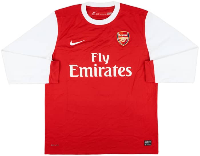 2010-11 Arsenal Home L/S Shirt Vermaelen #5 - 8/10 - (L)