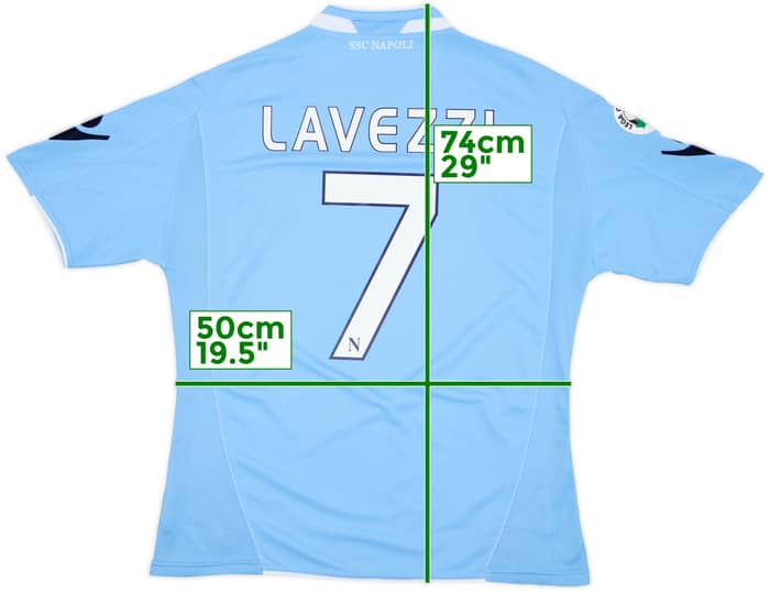 2009-10 Napoli Home Shirt Lavezzi #7 - 9/10 - (M)