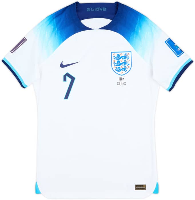 2022-23 England Player Issue World Cup Home Shirt Grealish #7 - 8/10 - (M)