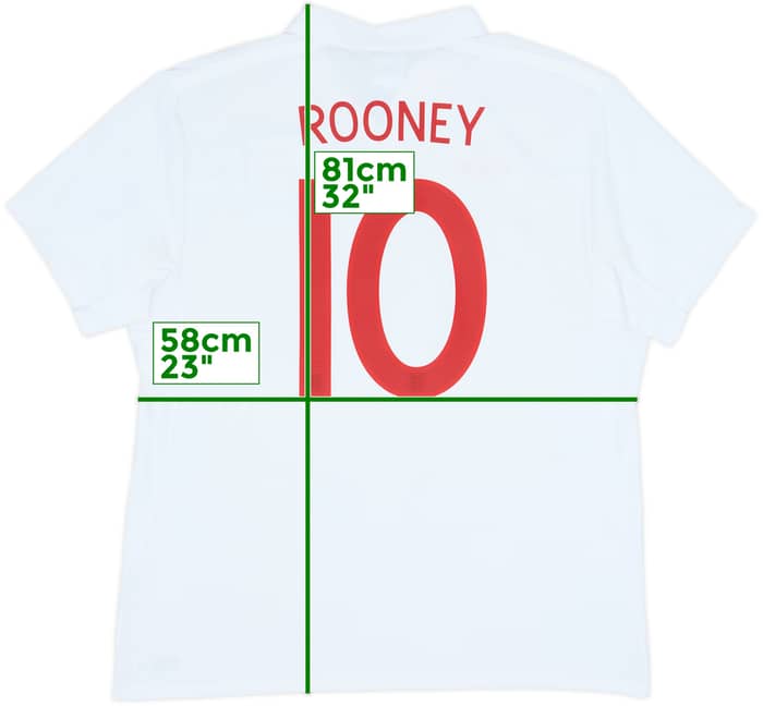2009-10 England 'South Africa' Home Shirt Rooney #10 - 8/10 - (XL)