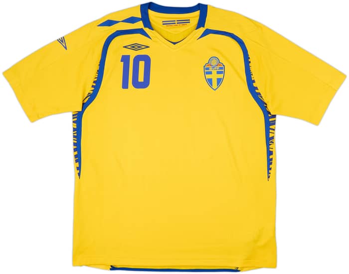 2007-09 Sweden Home Shirt Ibrahimovic #10 - 8/10 - (XL)