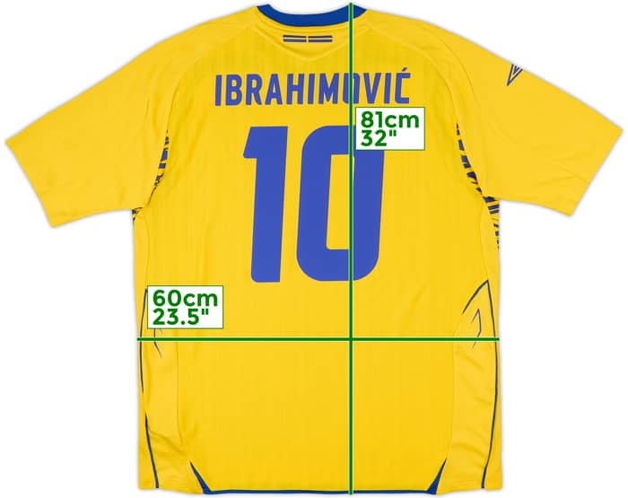 2007-09 Sweden Home Shirt Ibrahimovic #10 - 8/10 - (XL)