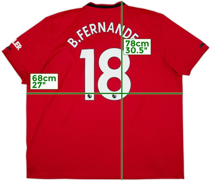 2019-20 Manchester United Home Shirt B.Fernandes #18 - 6/10 - (3XL)