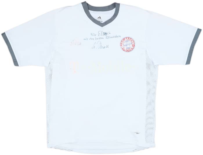 2002-03 Bayern Munich Player Issue Signed Away Shirt Scholl #7 - 3/10 - (M)