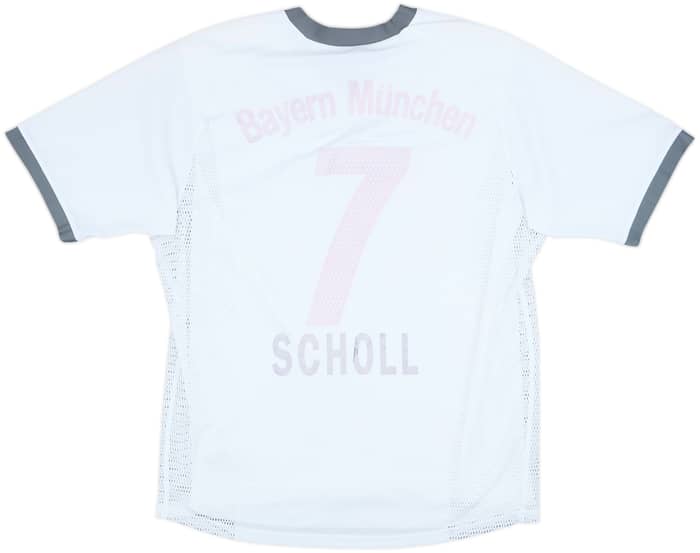 2002-03 Bayern Munich Player Issue Signed Away Shirt Scholl #7 - 3/10 - (M)