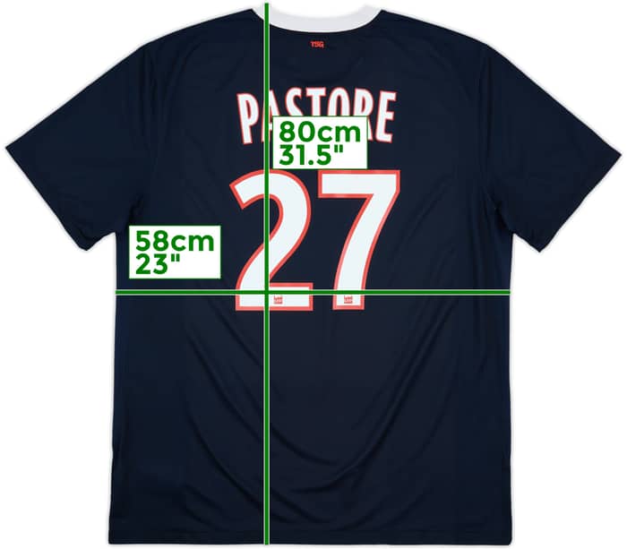 2011-12 Paris Saint-Germain Home Shirt Pastore #27 - 9/10 - (XL)