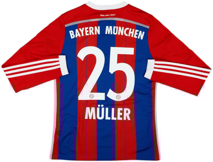 2014-15 Bayern Munich Home L/S Shirt Muller #25 - 8/10 - (XL.Boys)
