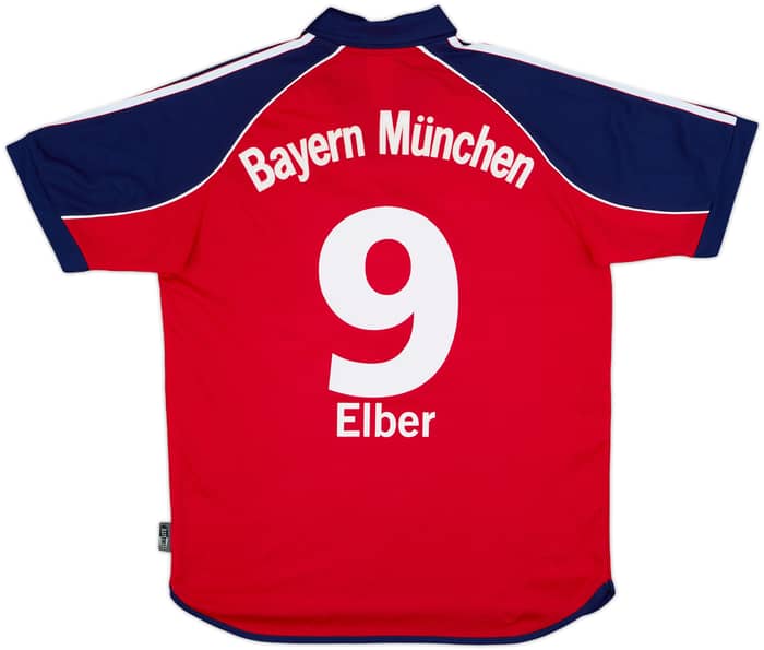1999-01 Bayern Munich Home Shirt Elber #9 - 9/10 - (XL.Boys)