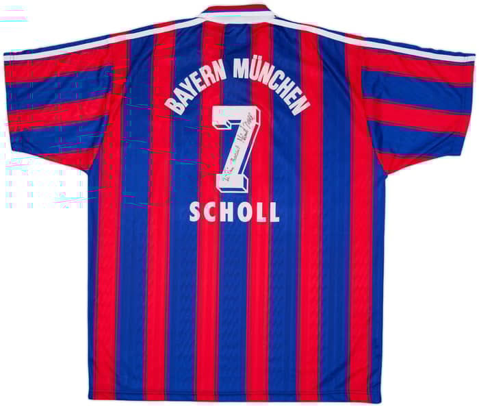 1995-97 Bayern Munich Signed Home Shirt Scholl #7 - 8/10 - (L)