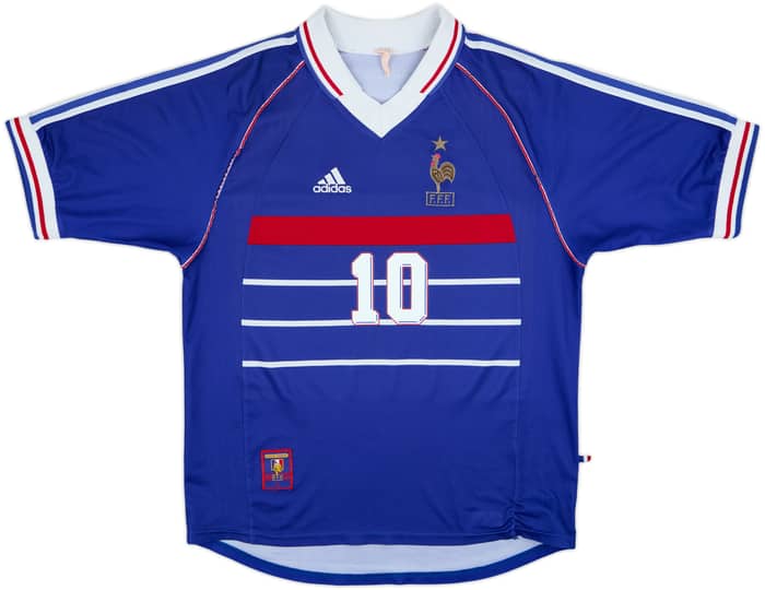 1998-00 France Home Shirt Zidane #10 - 8/10 - (L)