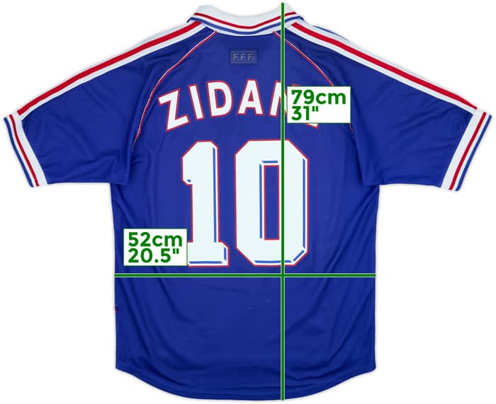 1998-00 France Home Shirt Zidane #10 - 8/10 - (L)