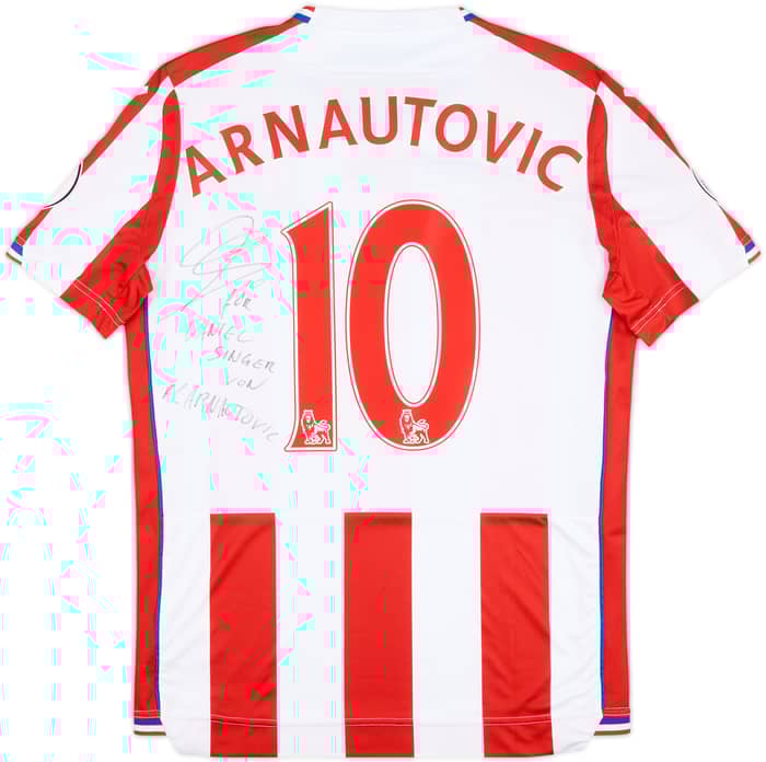 2017-18 Stoke City Signed Home Shirt Arnautovic #10 - 8/10 - (L)