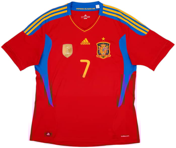 2009-10 Spain Home Shirt David Villa #7 - 10/10 - (XL)