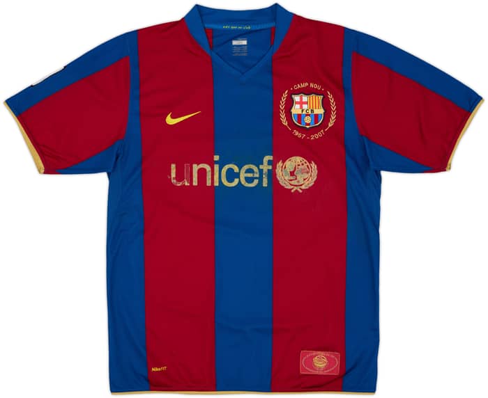 2007-08 Barcelona Home Shirt - 4/10 - (M)