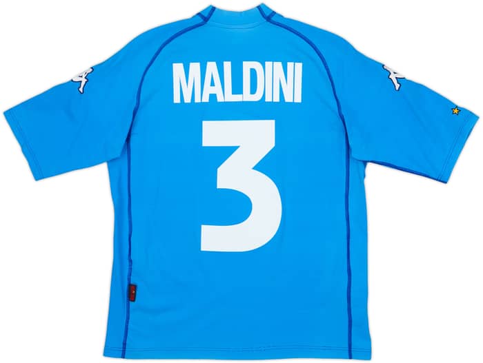 2000-01 Italy Home Shirt Maldini #3 - 9/10 - (L)