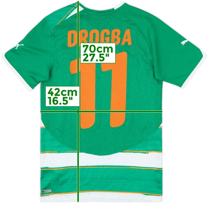 2010-11 Ivory Coast Away Shirt Drogba #11 - 9/10 - (XS)
