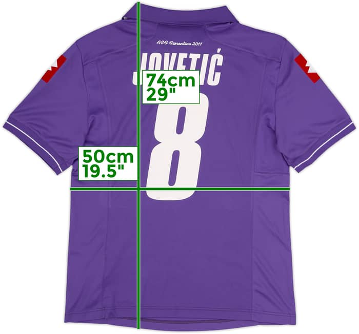 2011-12 Fiorentina Home Shirt Jovetic #8 - 7/10 - (L)