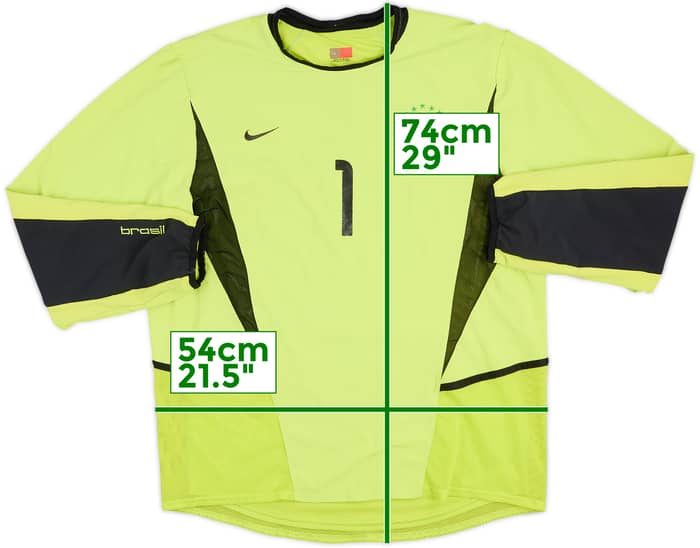 2002-04 Brazil Match Issue GK Shirt #1