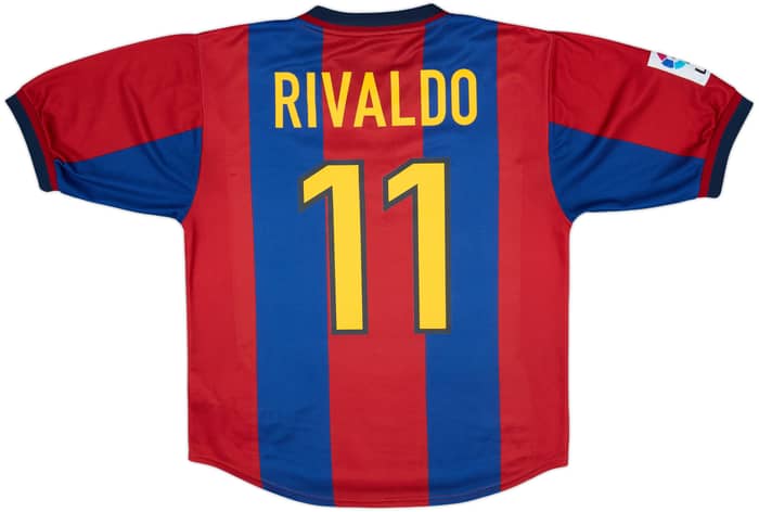 1998-00 Barcelona Home Shirt Rivaldo #11 - 9/10 - (M)