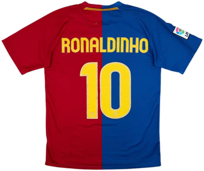 2008-09 Barcelona Home Shirt Ronaldinho #10 - 5/10 - (S)