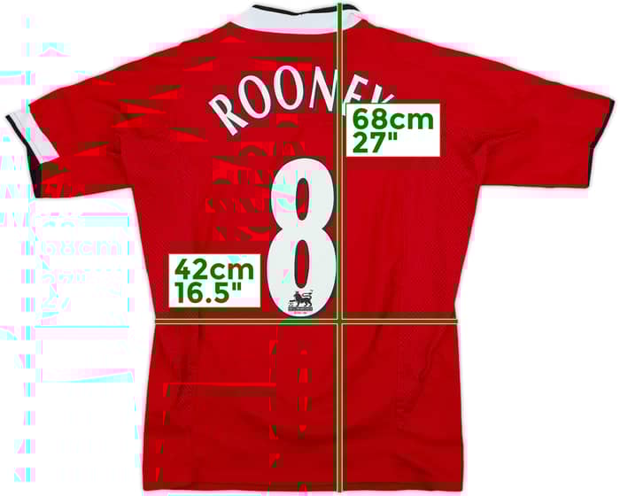 2004-06 Manchester United Home Shirt Rooney #8 - 7/10 - (S)
