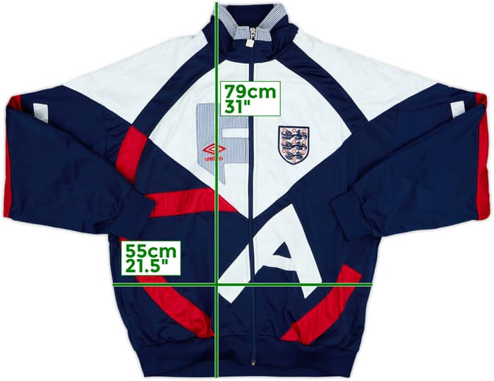 1990-92 England Umbro Track Jacket - 8/10 - (XL)