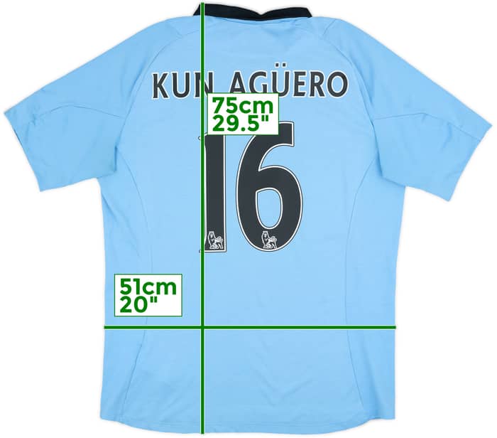 2012-13 Manchester City Home Shirt Kun Aguero #16 - 8/10 - (L)