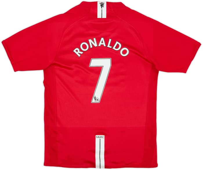 2007-09 Manchester United Home Shirt Ronaldo #7 - 7/10 - (L.Boys)