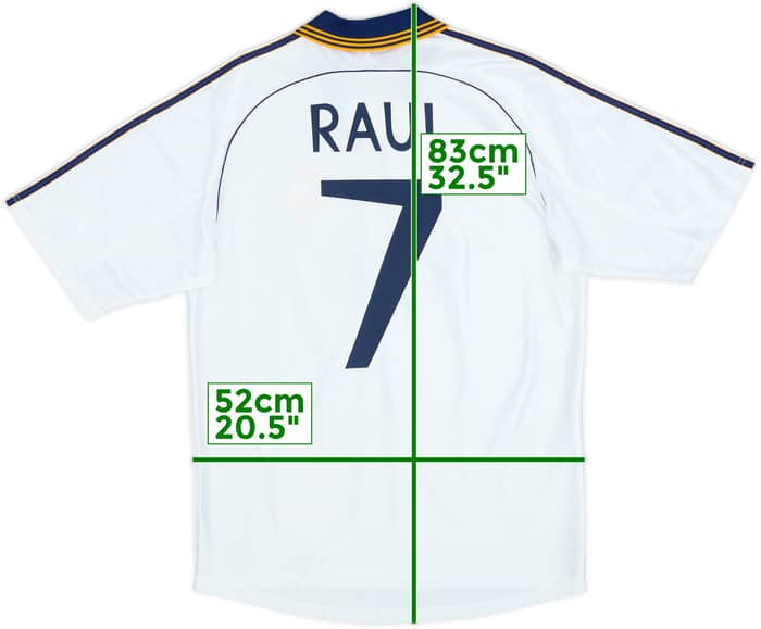 1998-00 Real Madrid Home Shirt Raul #7 - 10/10 - (M)
