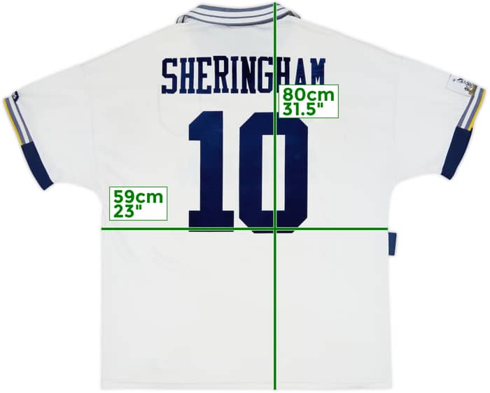 1993-95 Tottenham Home Shirt Sheringham #10 - 7/10 - (XL)