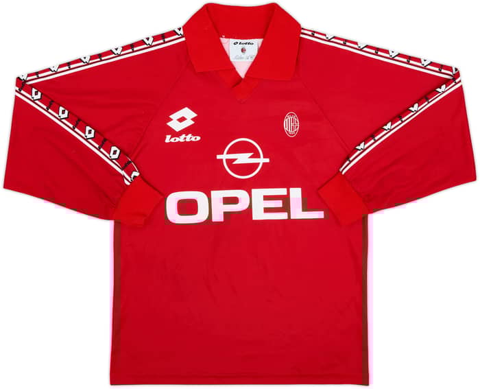 1995-96 AC Milan Lotto Training L/S Shirt - 8/10 - (XL.Boys)