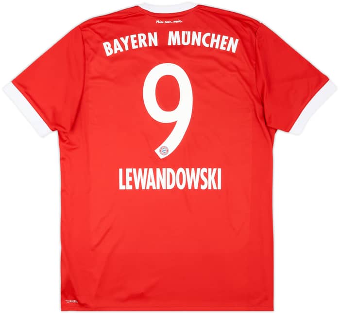 2017-18 Bayern Munich Home Shirt Lewandowski #9 - 7/10 - (L)